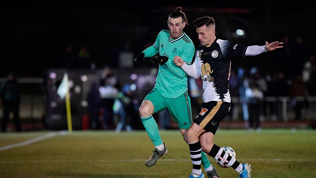 Gareth Bale in the match of Copa del Rey between Unionistas and Real Madrid