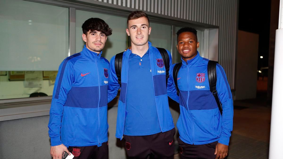 Álex Collado e Iñaki Peña en un viaje con el primer equipo del Barça | FCB