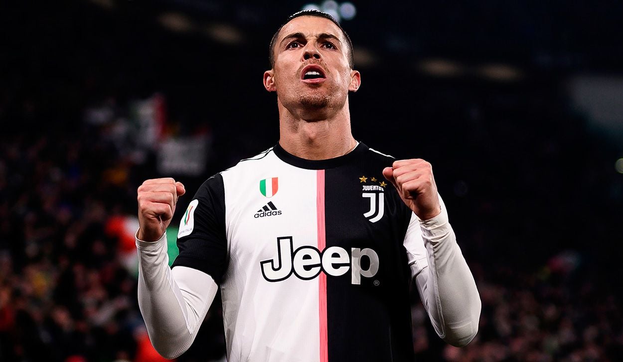 Cristiano Ronaldo celebrates his goal against the Rome