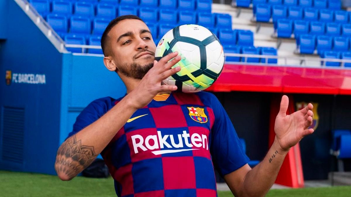 Matheus Pereira in his presentation as new player of Barça | FCB