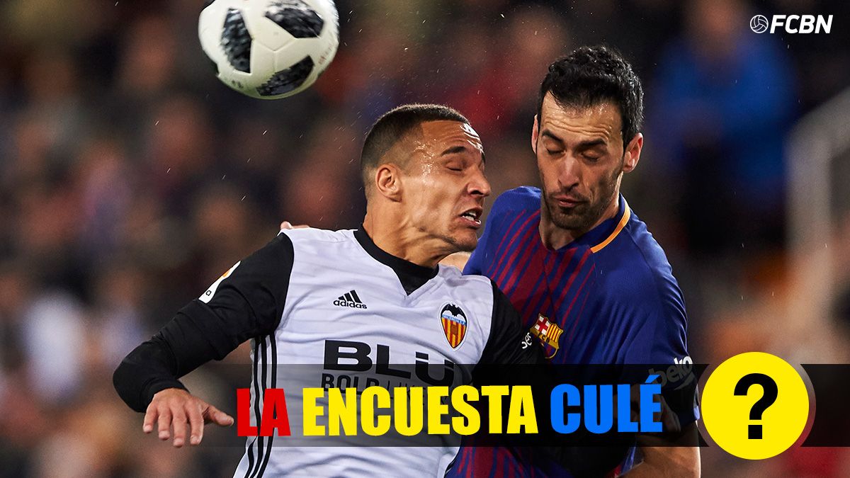 Rodrigo Moreno, struggling for a ball with Sergio Busquets