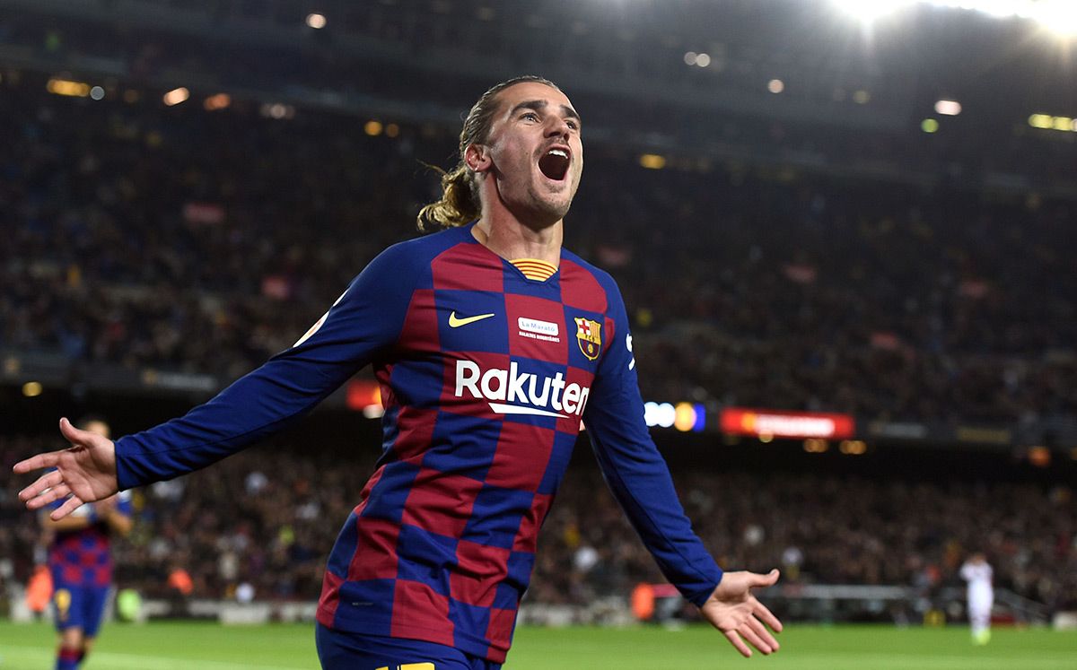 Antoine Griezmann, celebrating the goal against the Leganés