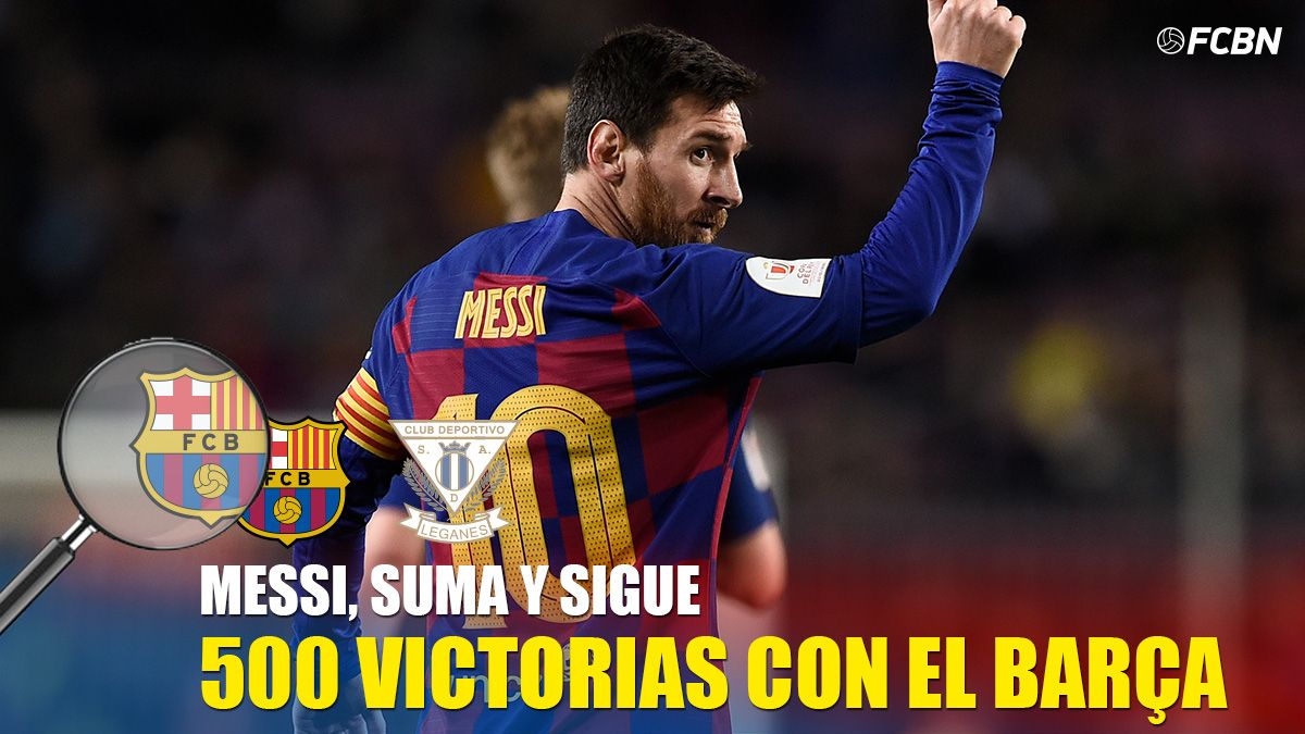 Leo Messi, celebrating one of his goals against the Leganés in Copa del Rey