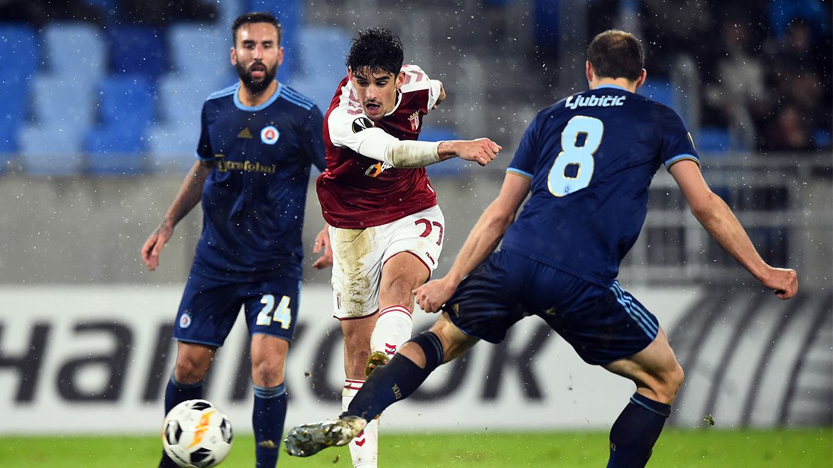 Francisco Trincao, nuevo jugador del Barça, en un partido con el Sporting de Braga