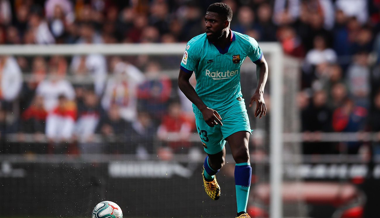 Samuel Umtiti during the party against Valencia