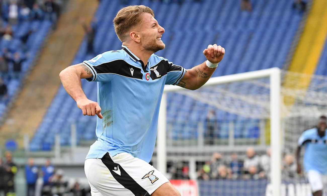 Immobile celebra un gol con la Lazio