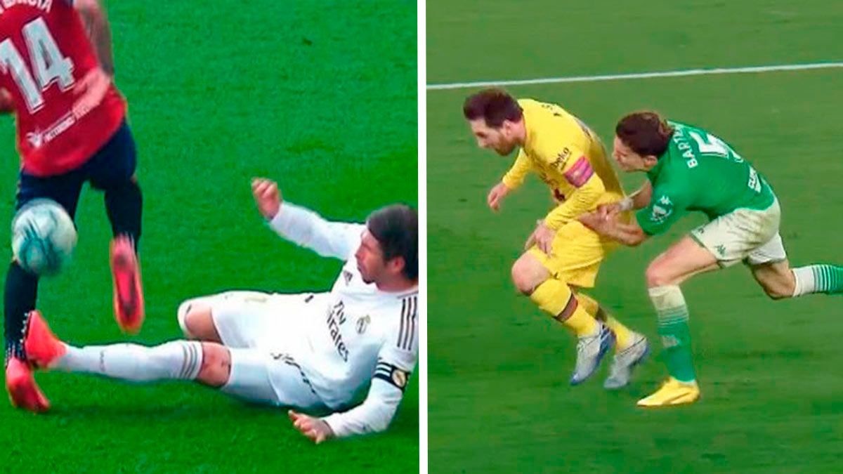 Sergio Ramos y Messi, tratados de forma muy distinta por el VAR