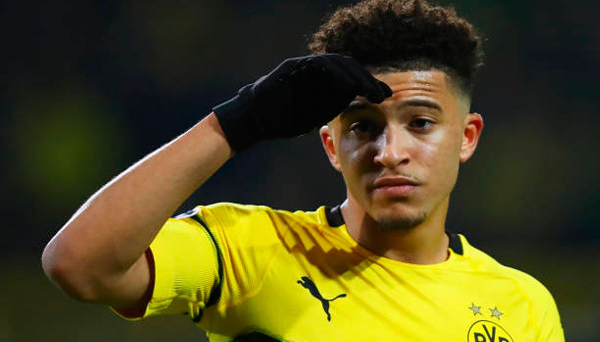 Jadon Sancho, durante un partido del Dortmund