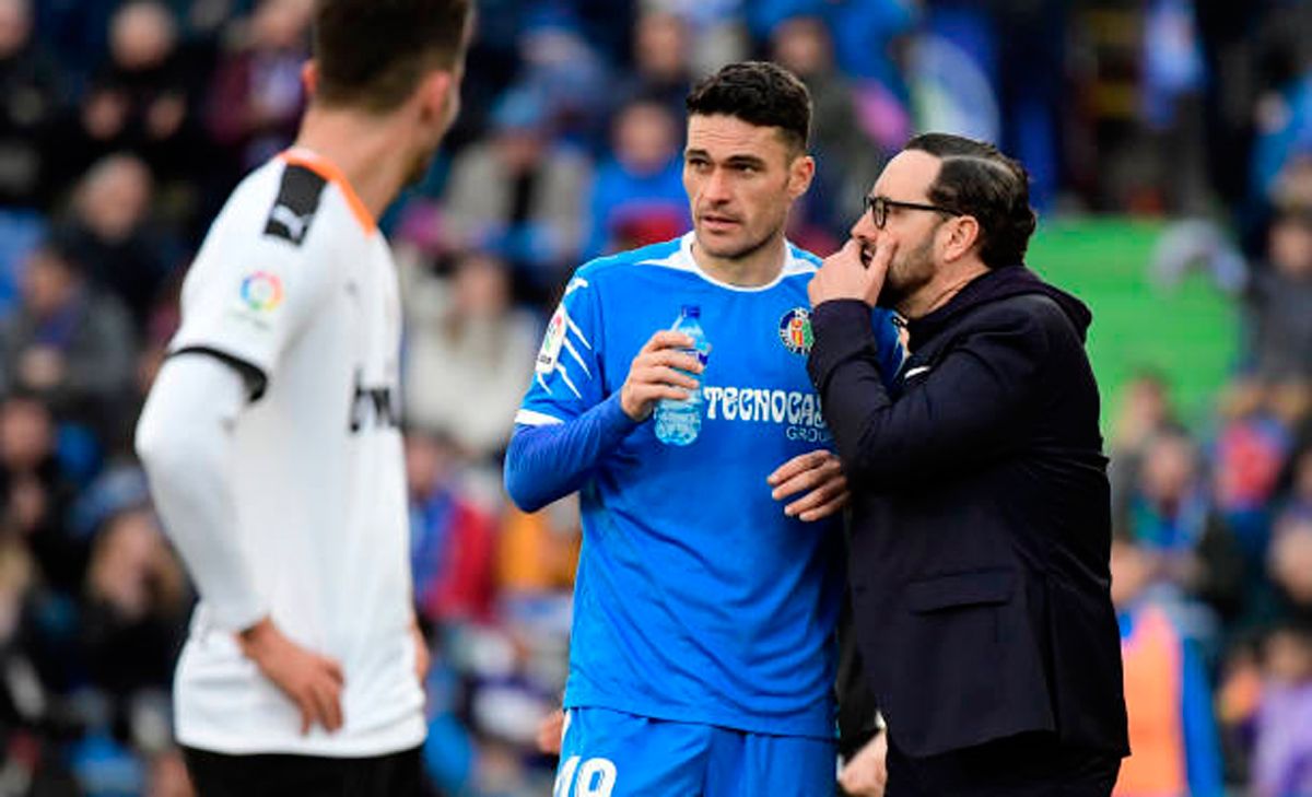 Jorge Molina and José Bordalás, during a match