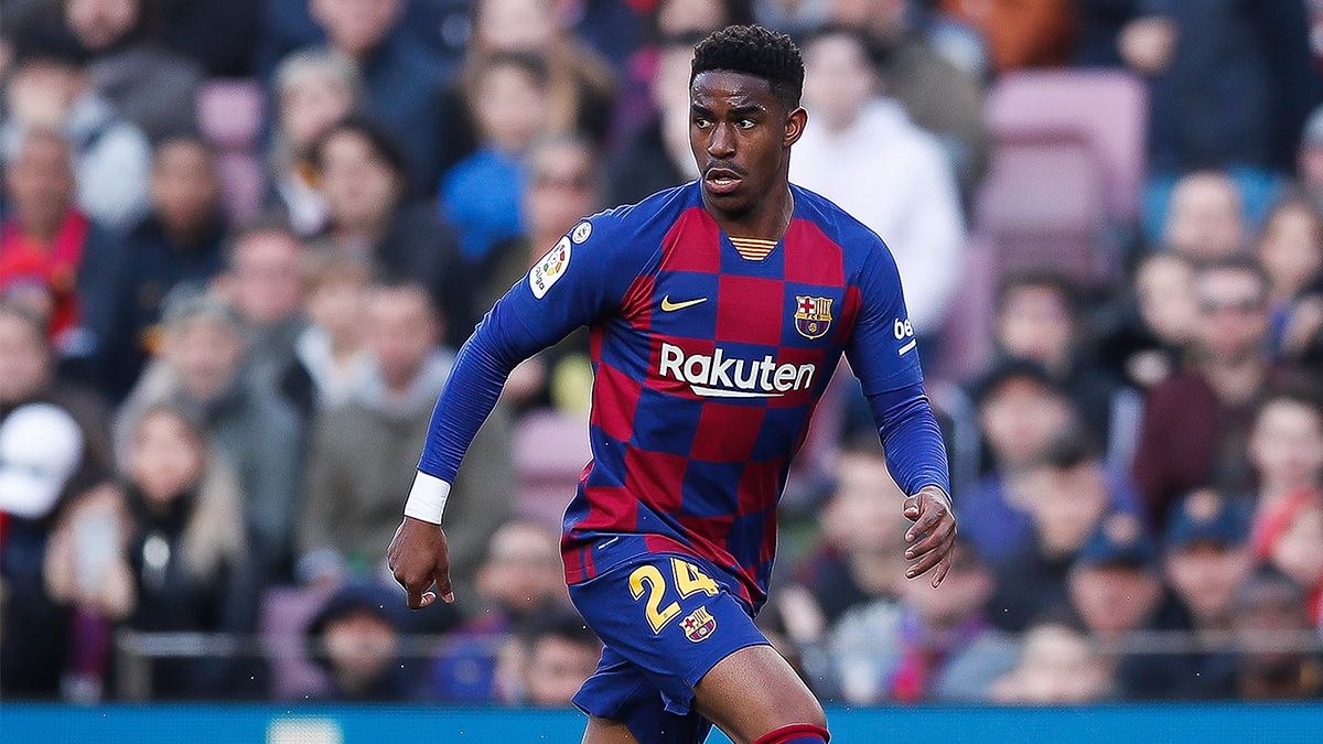 Junior Firpo en un partido del Barça en LaLiga