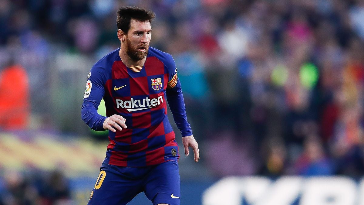 Leo Messi in a match of FC Barcelona in LaLiga