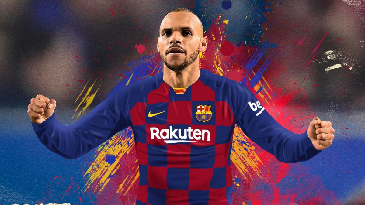 Martin Braithwaite in the official announcement of his signing for Barça | FCB