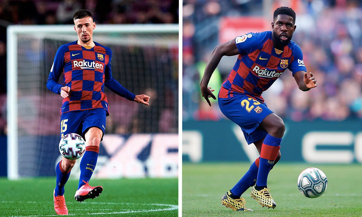 Clément Lenglet and Samuel Umtiti, during a match with the FC Barcelona