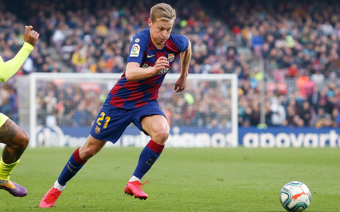 De Jong en el partido de Liga contra el Getafe