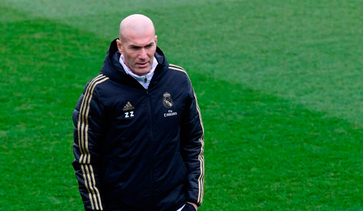 Zinedine Zidane, during a training