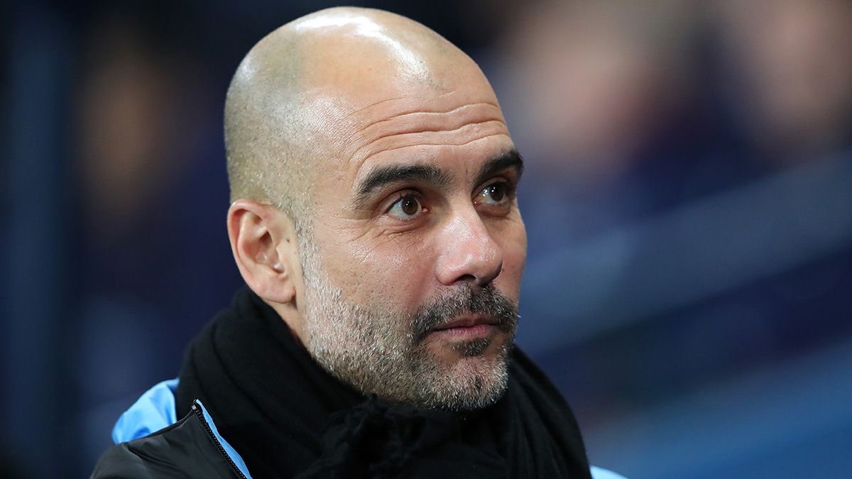 Pep Guardiola, en un partido del Manchester City