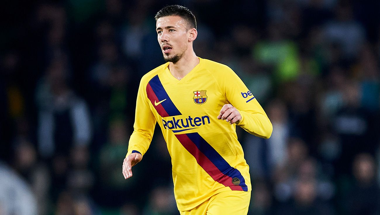 Lenglet en un partido de Liga con el Barça