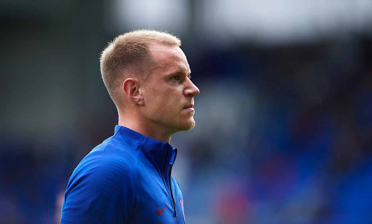 Ter Stegen, during a warming with the FC Barcelona before a match