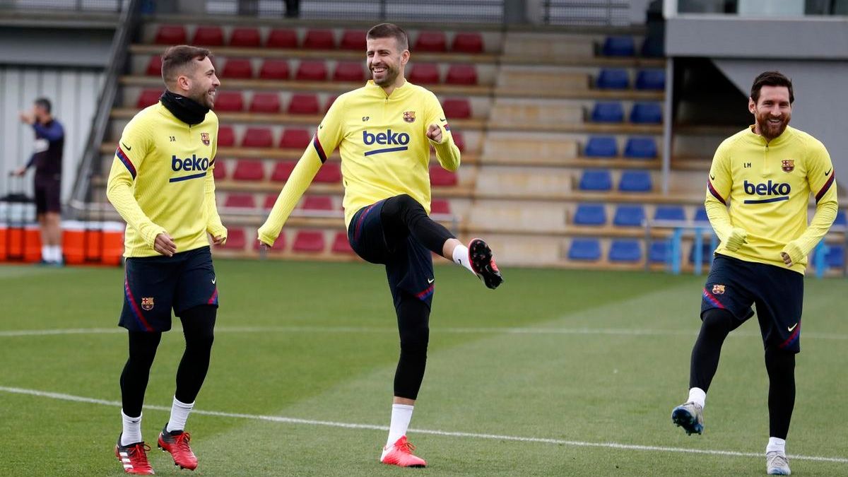 Gerard Piqué en una sesión de entrenamiento del FC Barcelona | FCB