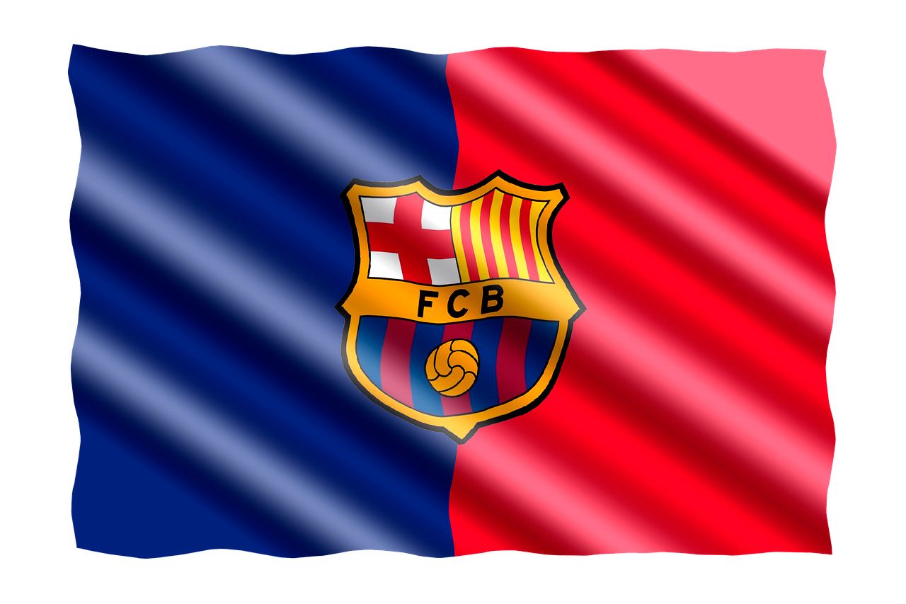 Imagen de una bandera del FC Barcelona