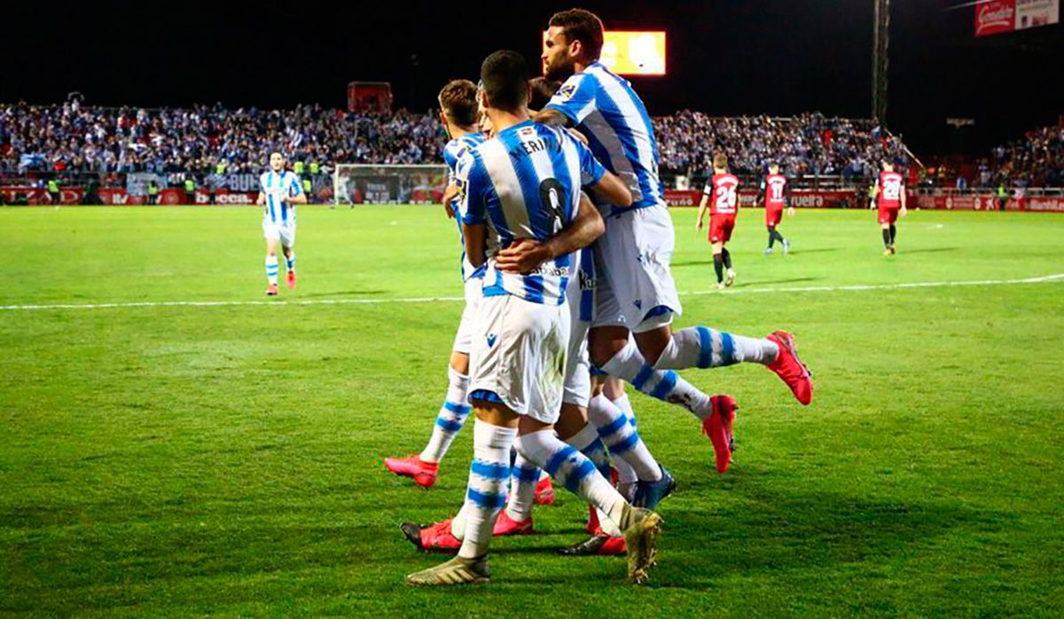 Los jugadores de la Real celebran un gol en Copa / Foto: Twitter Real Sociedad