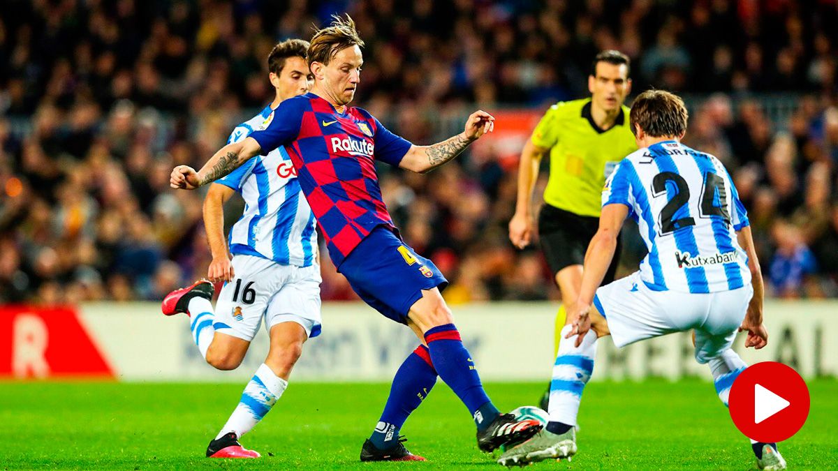 Ivan Rakitic, durante el partido contra la Real Sociedad