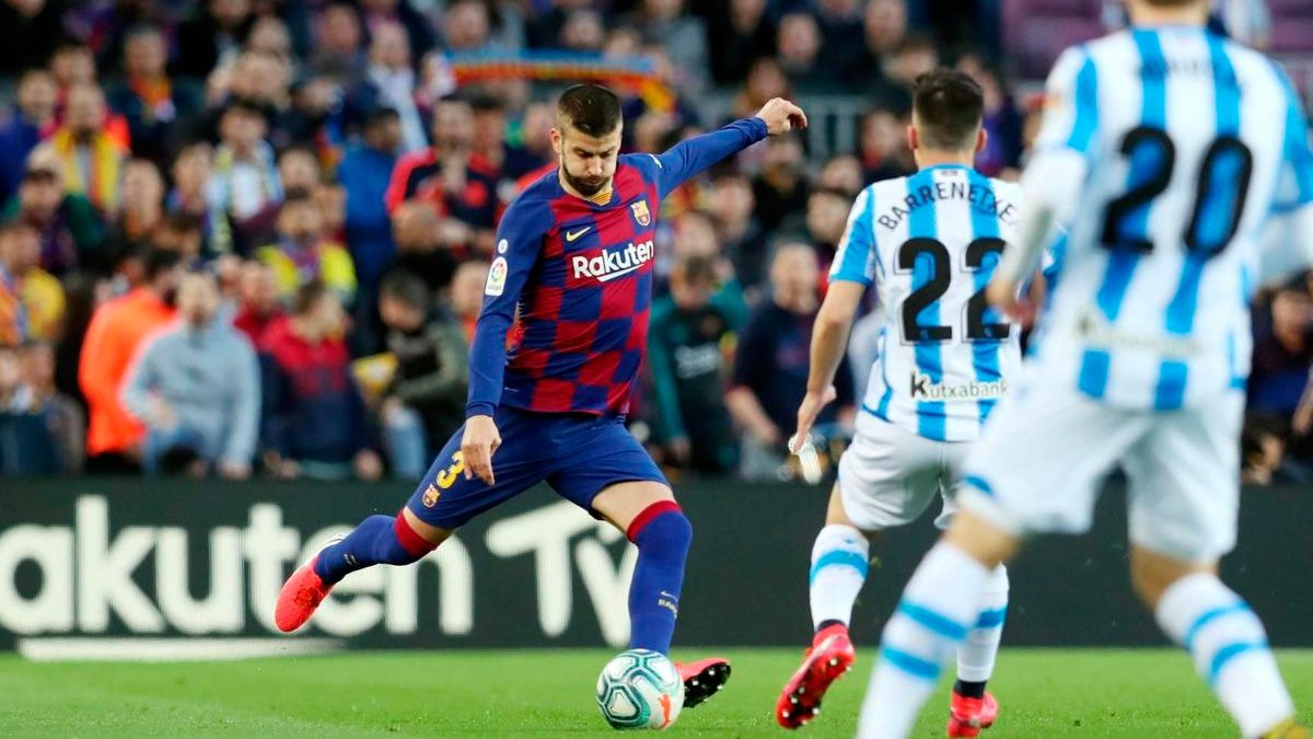 Gerard Piqué en un partido del Barça en LaLiga | FCB