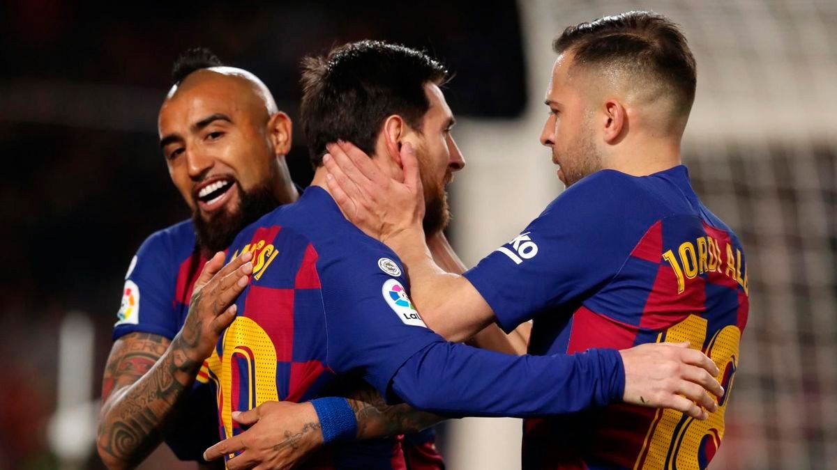 The players of Barça celebrate a goal in LaLiga | FCB
