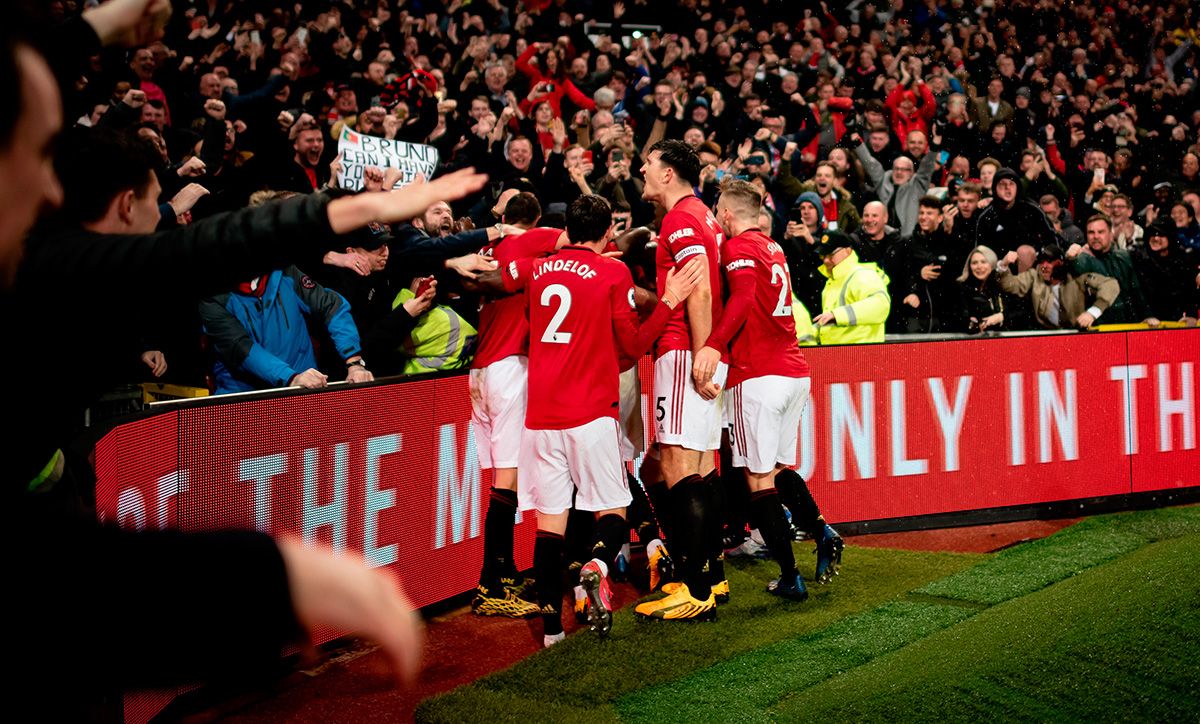 Los jugadores del United celebran un gol en el derbi / Foto: Twitter Manchester United