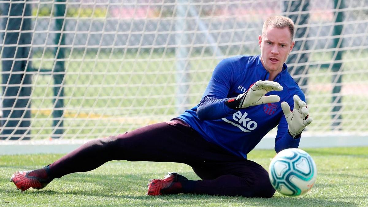 Marc-André ter Stegen en una sesión de entrenamiento del Barça | FCB