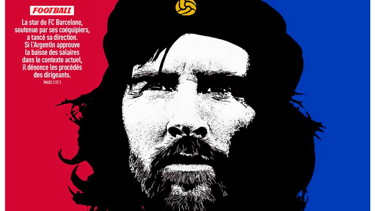 The viral cover of L'Equipe: Messi, Che Guevara of Barça