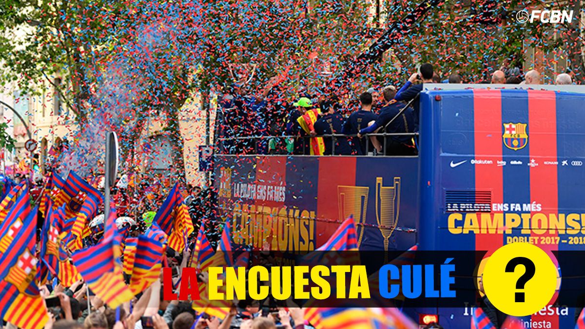El FC Barcelona, celebrando el título de Liga conquistado la última temporada