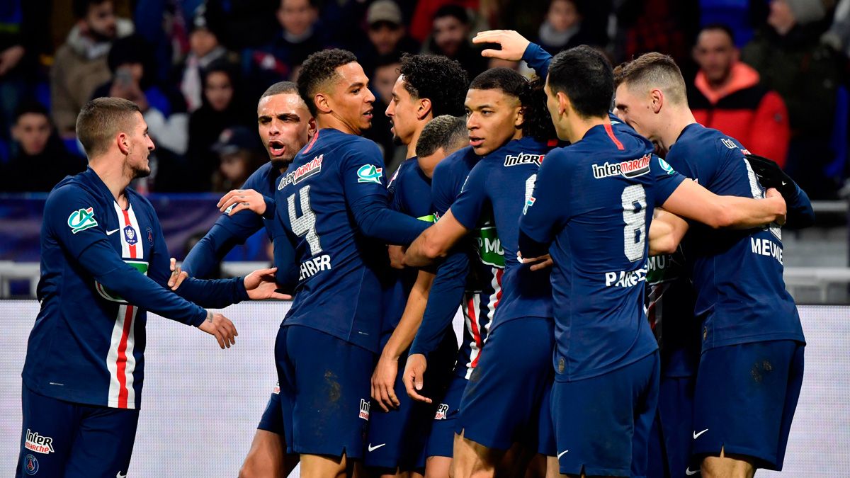 Los jugadores del PSG celebran un gol en la Copa de Francia