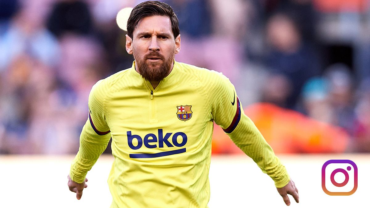 Leo Messi, heating before a match with the FC Barcelona