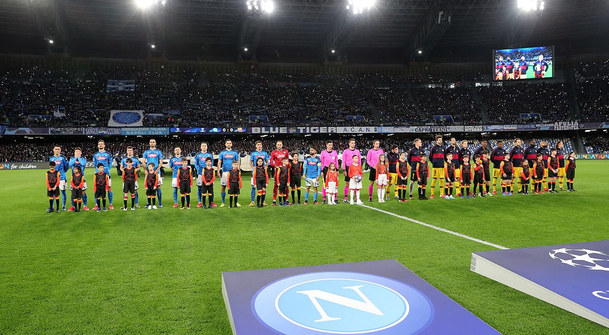 Napoli and FC Barcelona, before the gone of eighth of Champions League