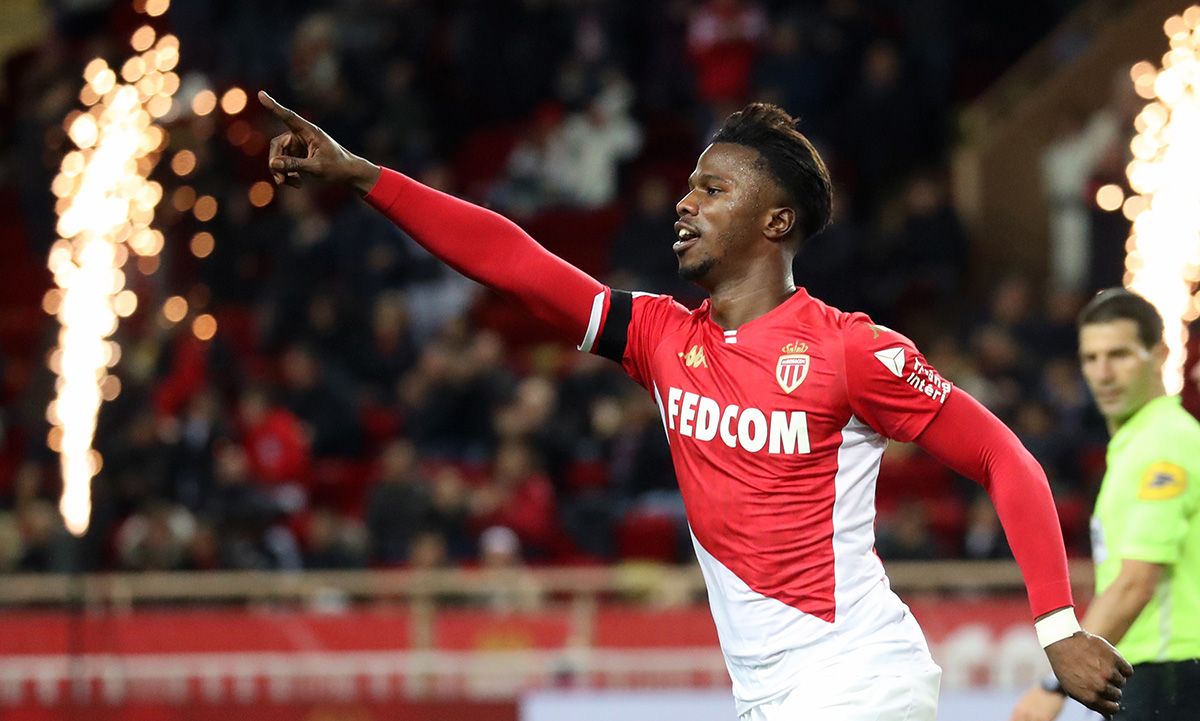 Keita Baldé, celebrando un gol marcado con el AS Monaco