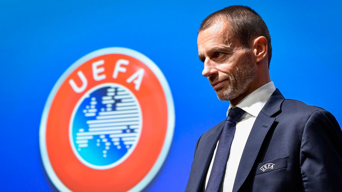 Aleksander Ceferin en un acto de la UEFA