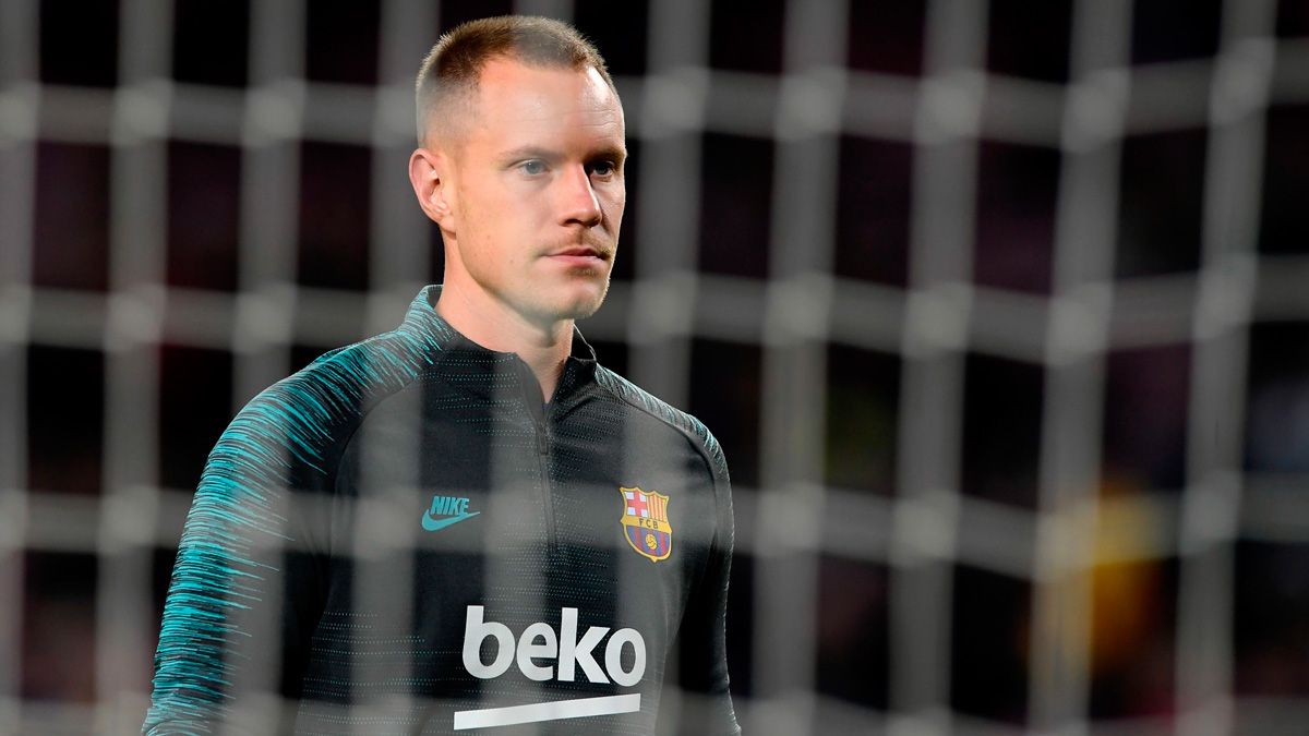 Marc-André ter Stegen en un partido del Barça en la Champions League