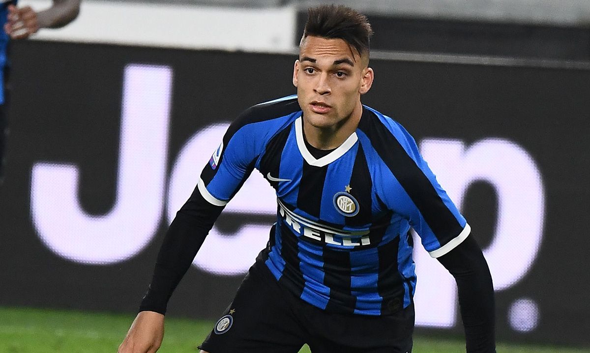 Lautaro Martínez en un partido con el Inter