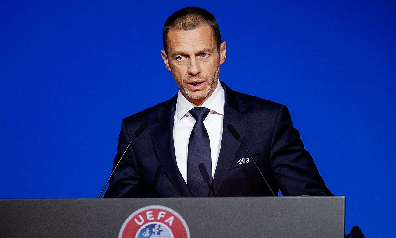 Ceferin, president of the UEFA, in a press conference