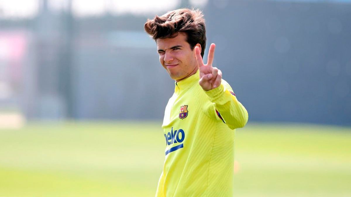 Riqui Puig in a training session of Barça