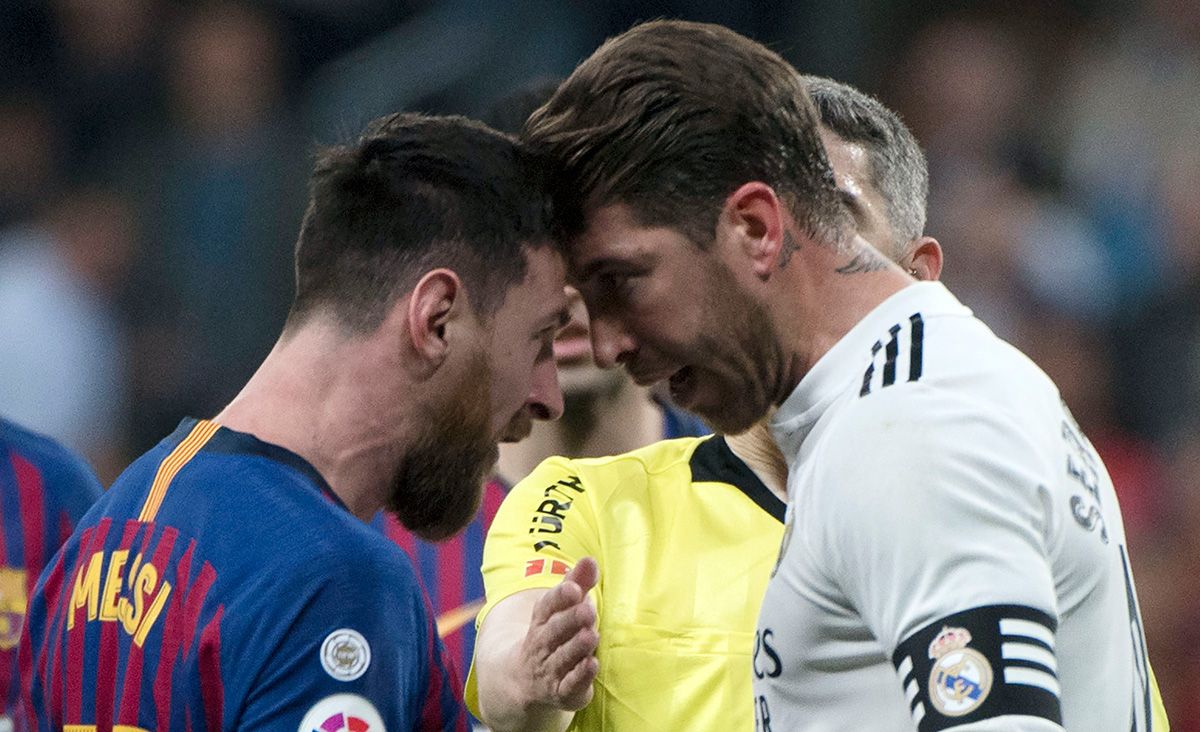 Leo Messi and Sergio Ramos, face to face in a Clásico
