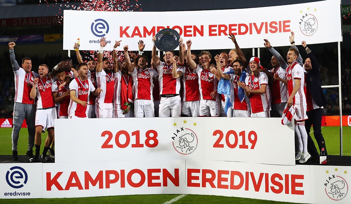 El Ajax, celebrando el título de la Eredivisie de la pasada temporada