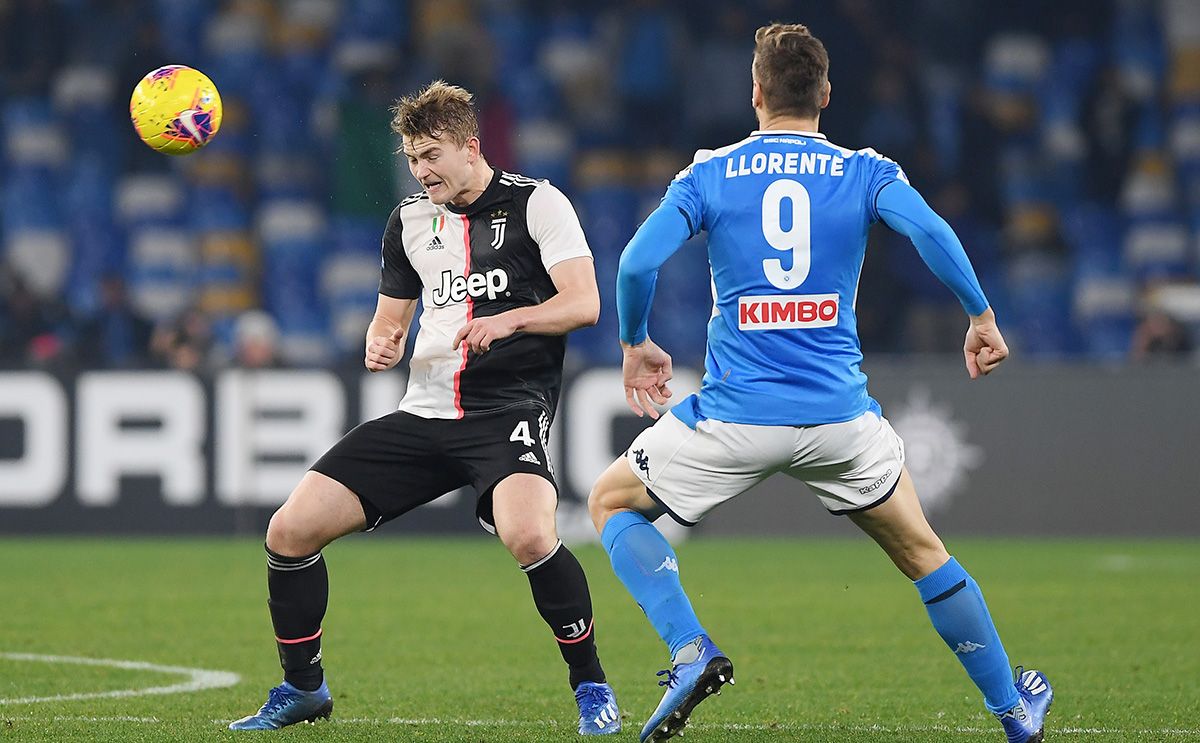 Matthijs de Ligt, during a match against the Napoli this season