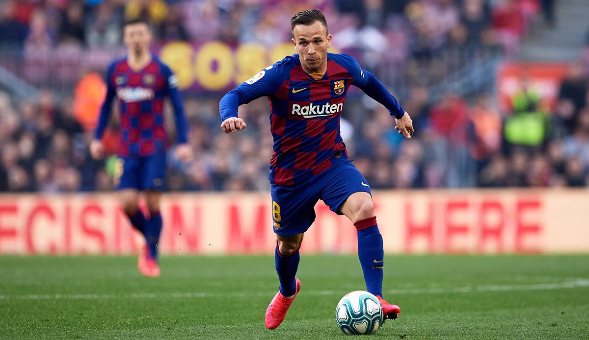 Arthur Melo, during a match with the FC Barcelona this season