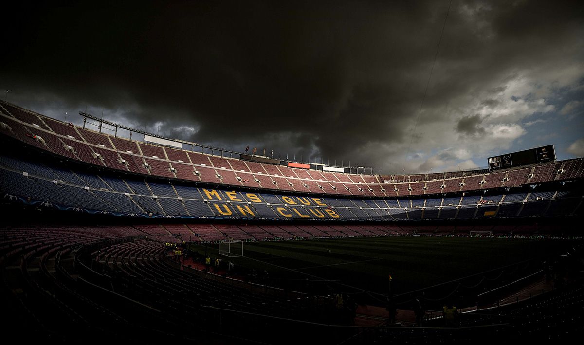 Clouds overfly the Camp Nou