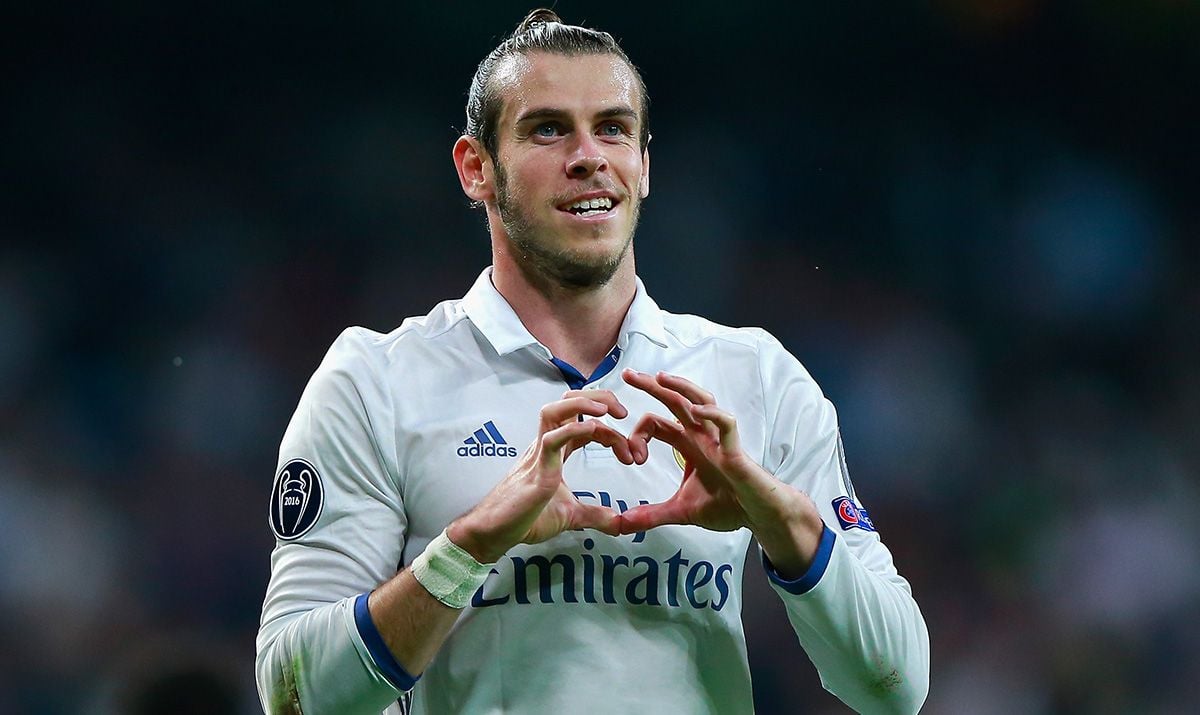 Gareth Bale, celebrando un gol marcado con el Real Madrid