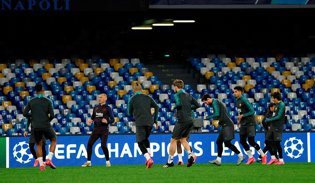 The FC Barcelona, training in Saint Paolo before the Napoli-Barça