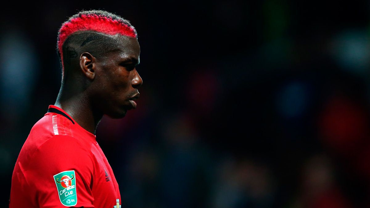 Paul Pogba en un partido con el Manchester United