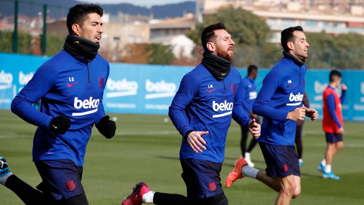 The players of Barça in training session | FCB
